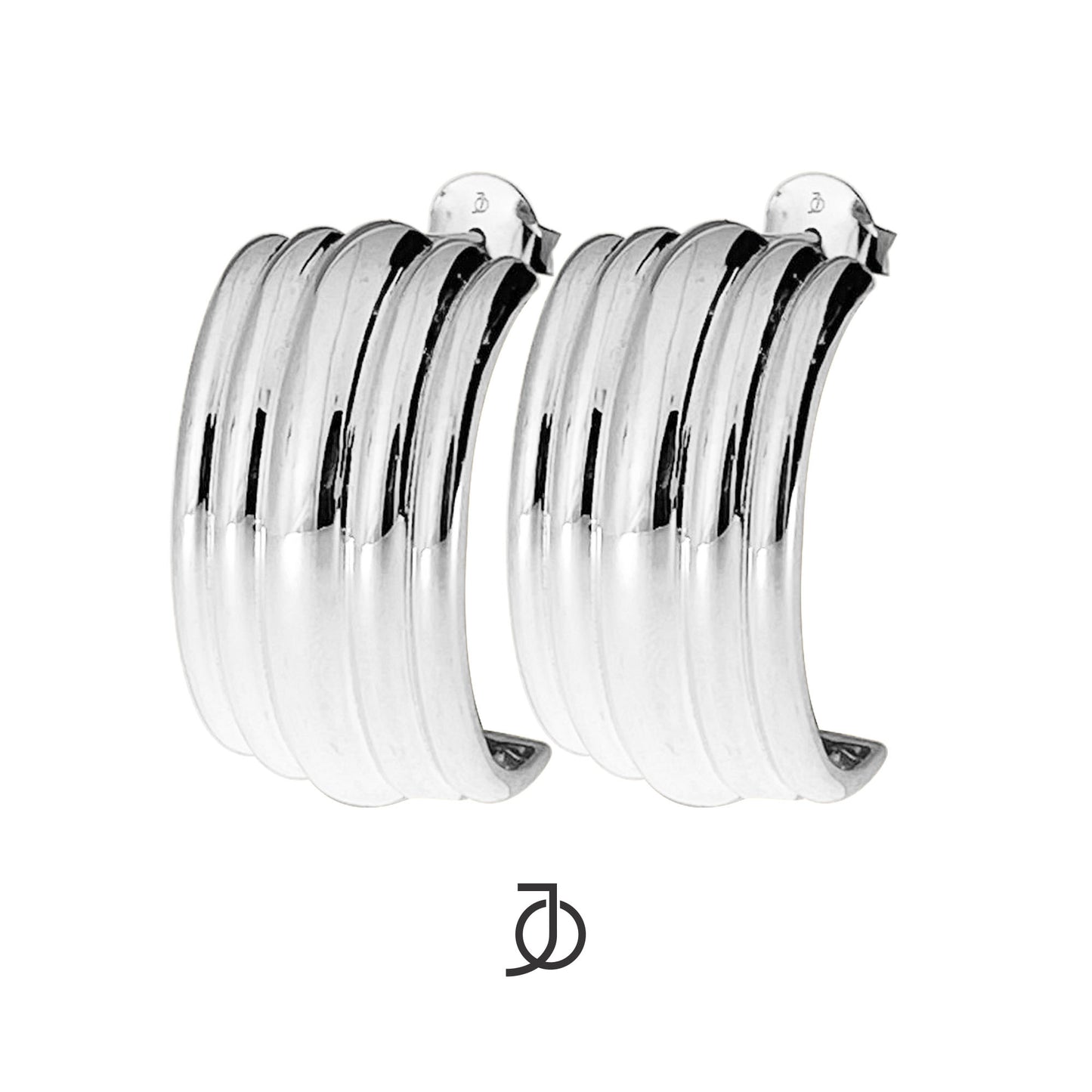 JO Anting Emas - Fluted Waterfall Hoops 17k