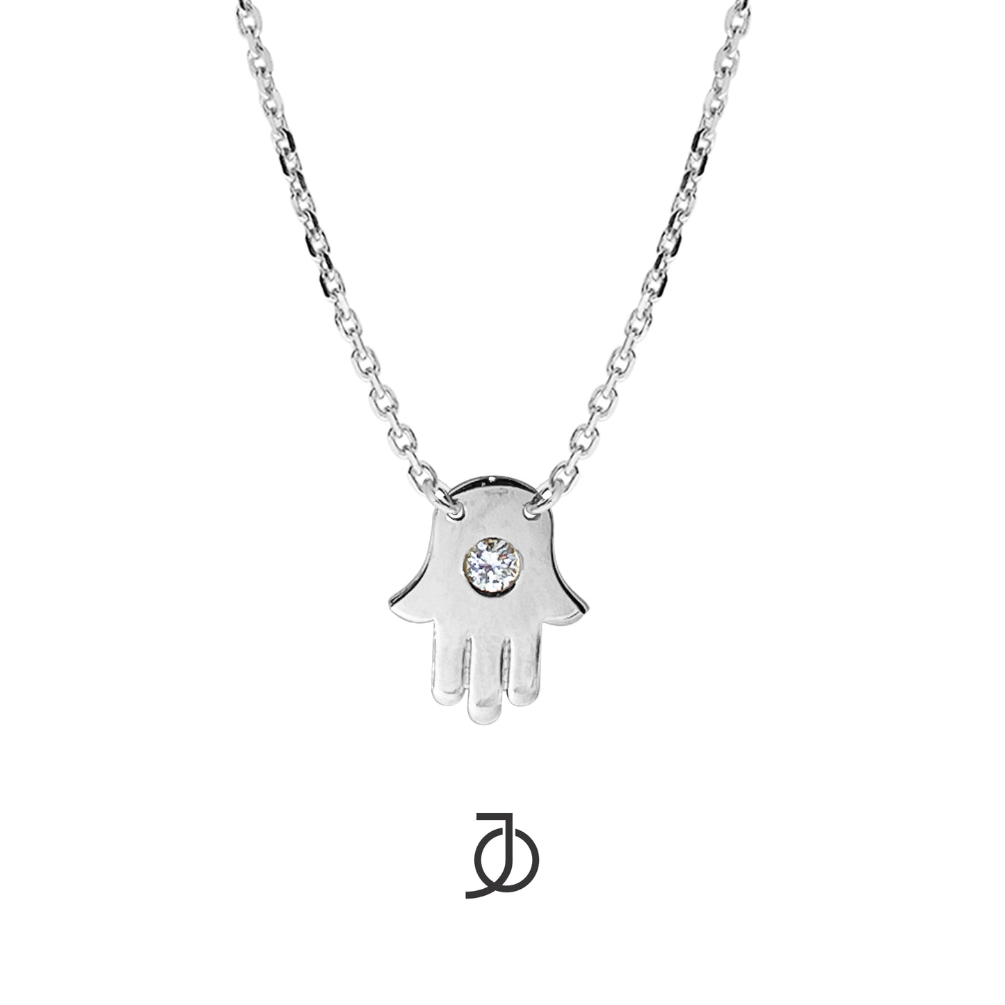 JO Kalung Emas - Mini Diamond With Hamsa Chain Necklace 17k