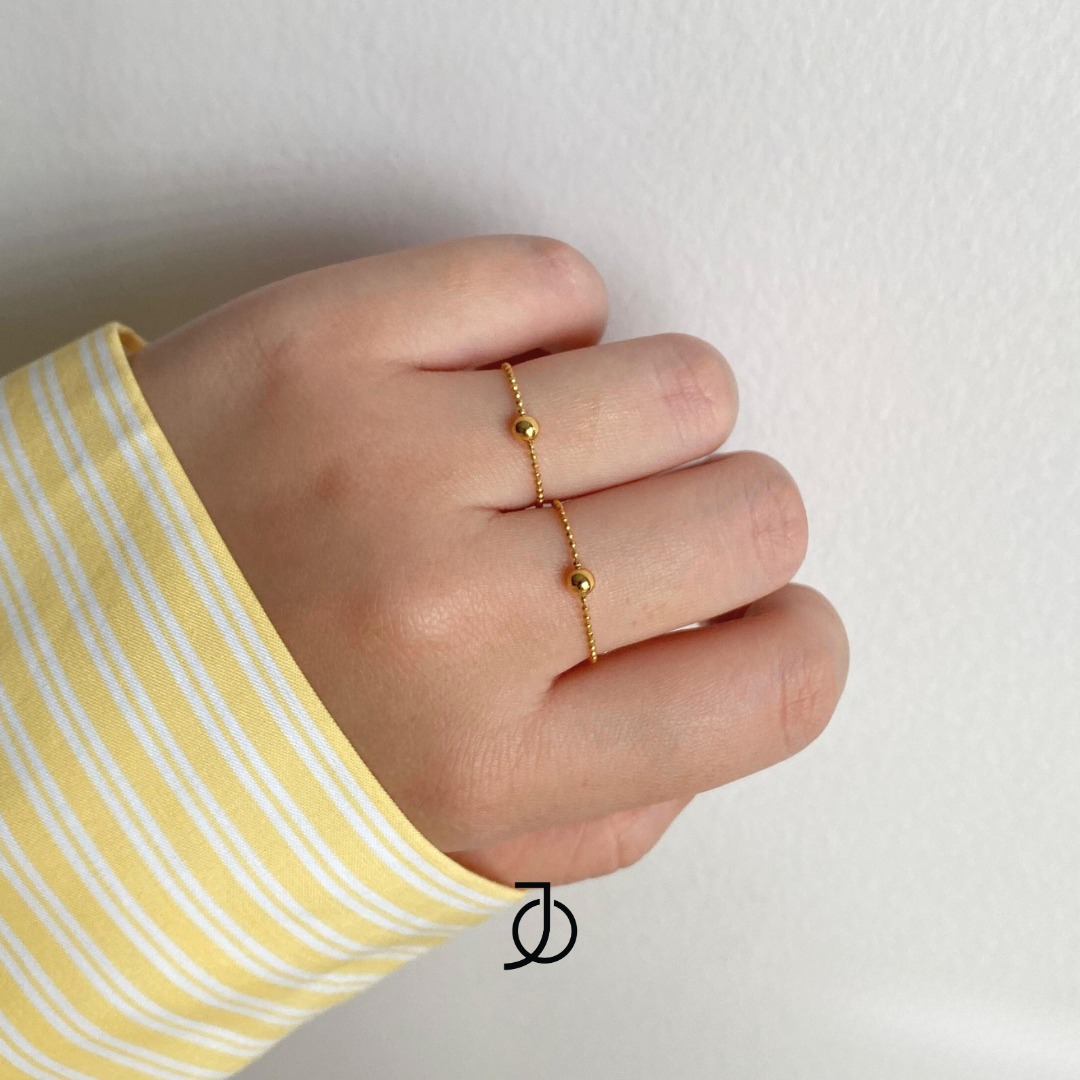 JO Ball Mini Beaded Chain Ring