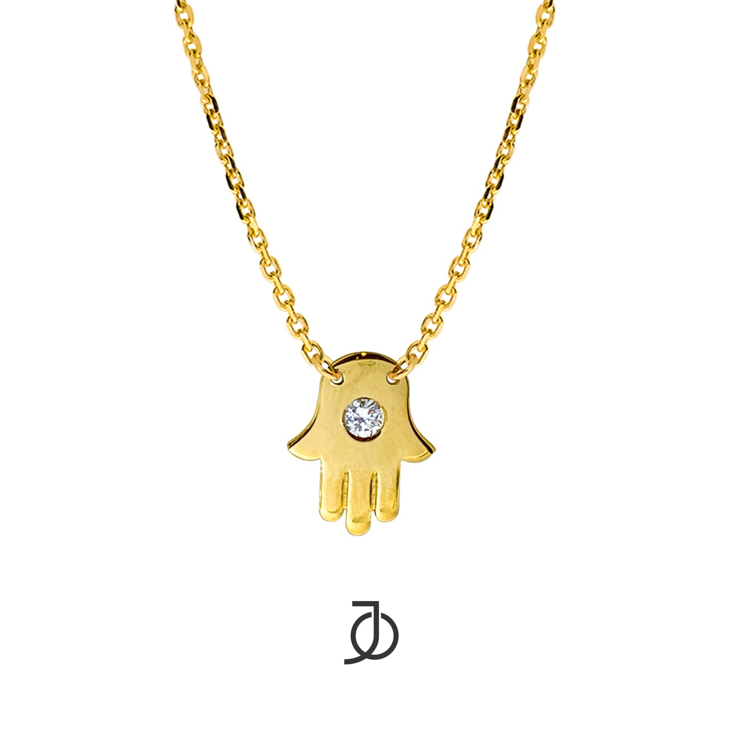 JO Kalung Emas - Mini Diamond With Hamsa Chain Necklace 17k