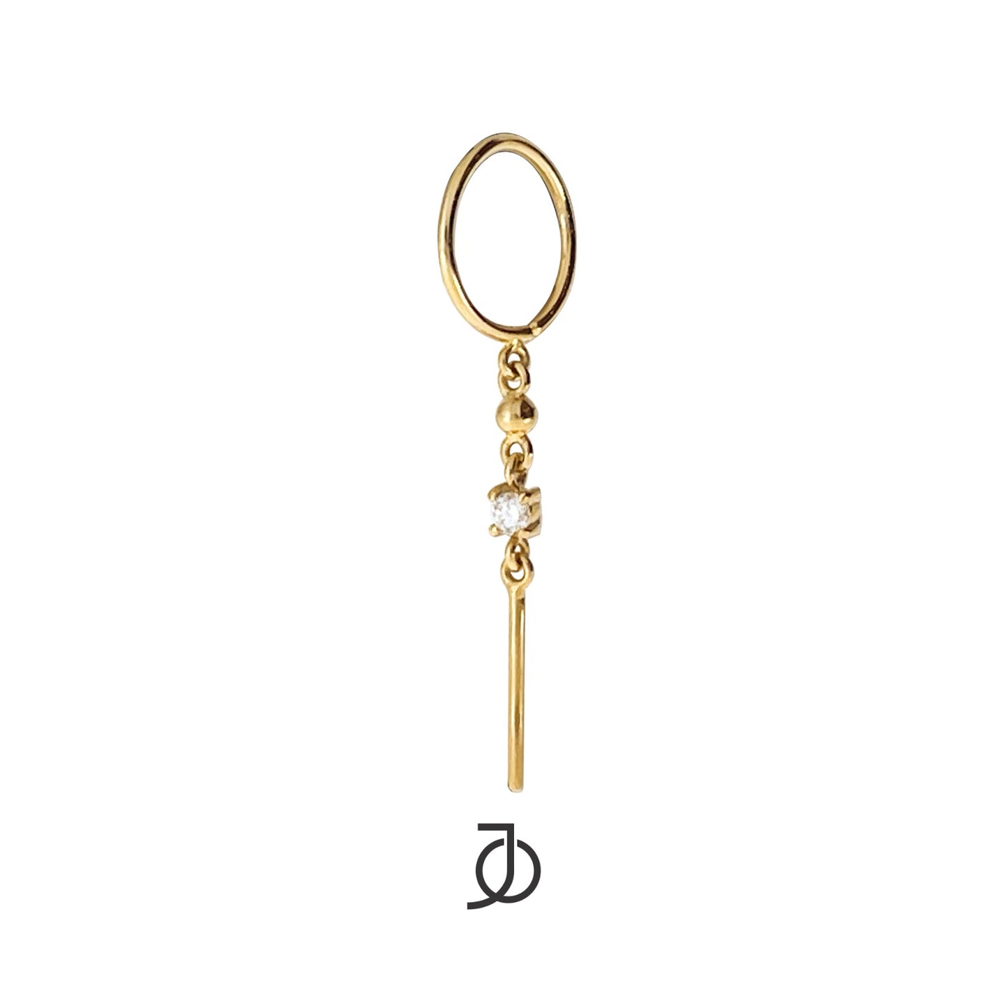 JO Anting Emas - Chiming Mini Diamond And Bar Earrings