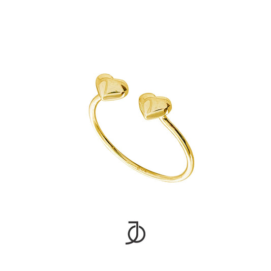 JO Pinky Dome Heart Open Ring 17k