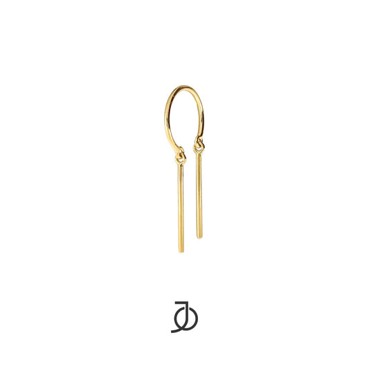 JO Anting Emas - Double Thin Short Bar Earrings