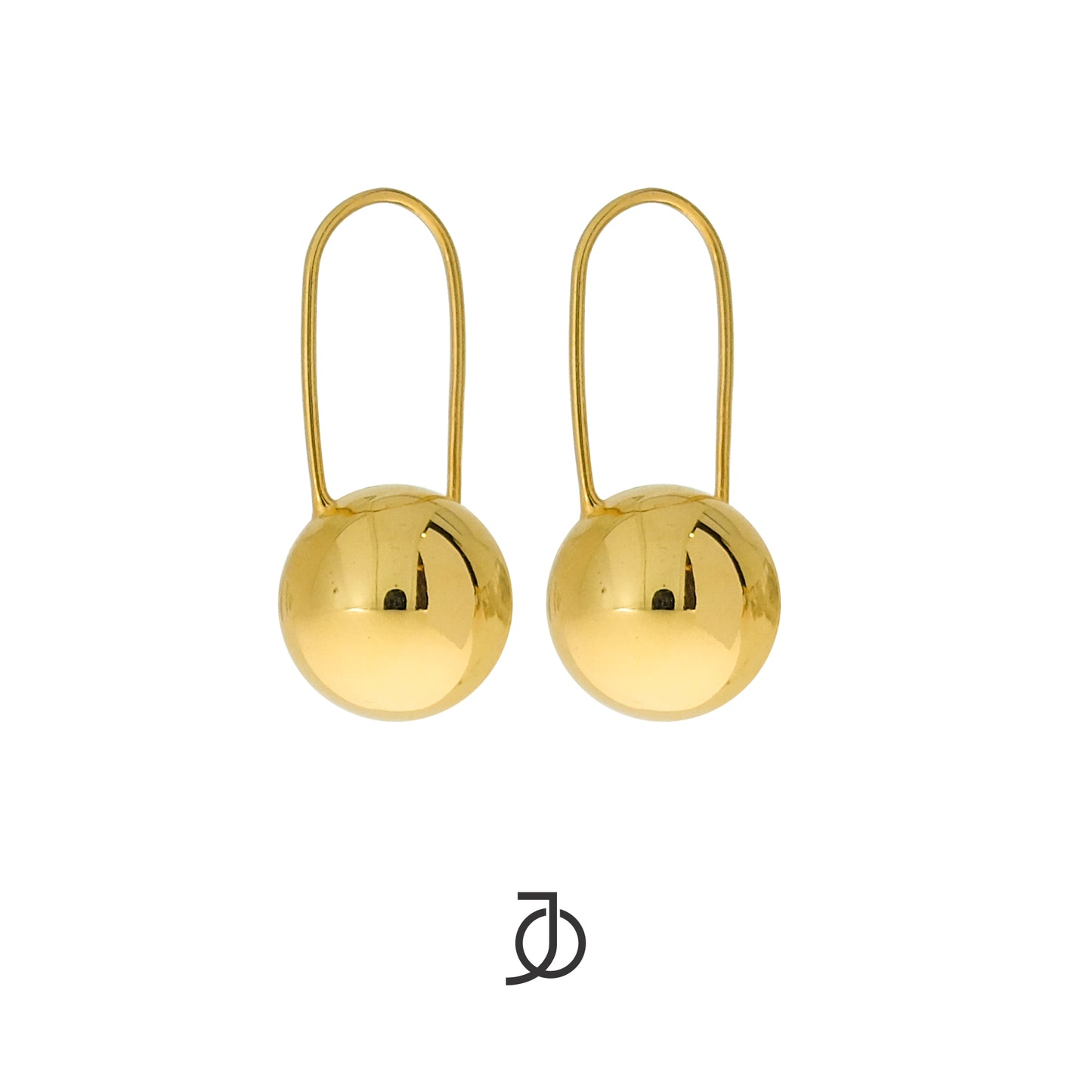 JO Gold Ball Safety Pin Earring 17k