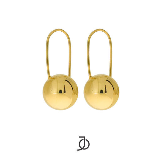 JO Gold Ball Safety Pin Earring 17k