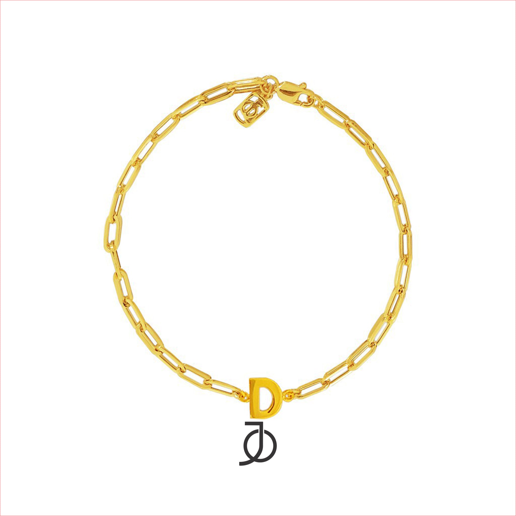 JO Medium Alphabet With Small Paper Clip Bracelet