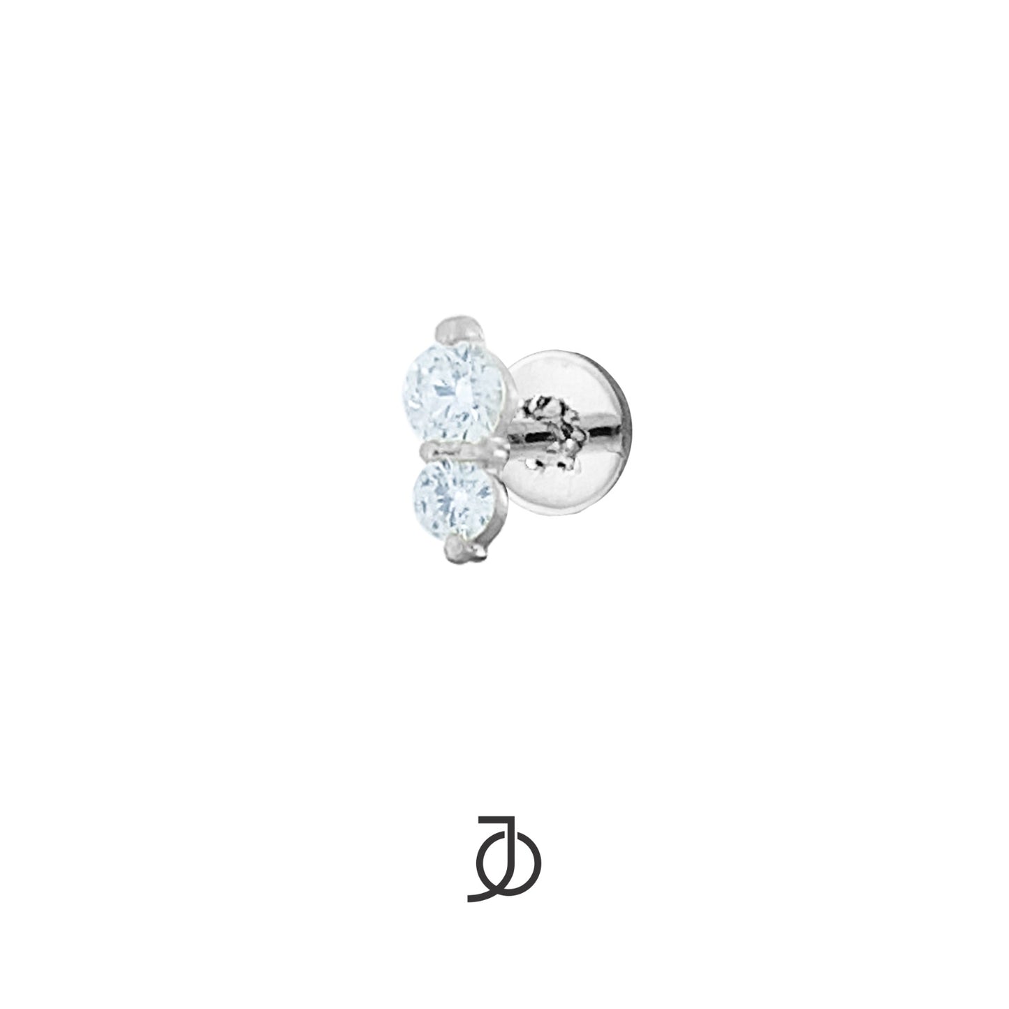 JO Anting Emas - 2 Mini Diamond Flat Back 17K