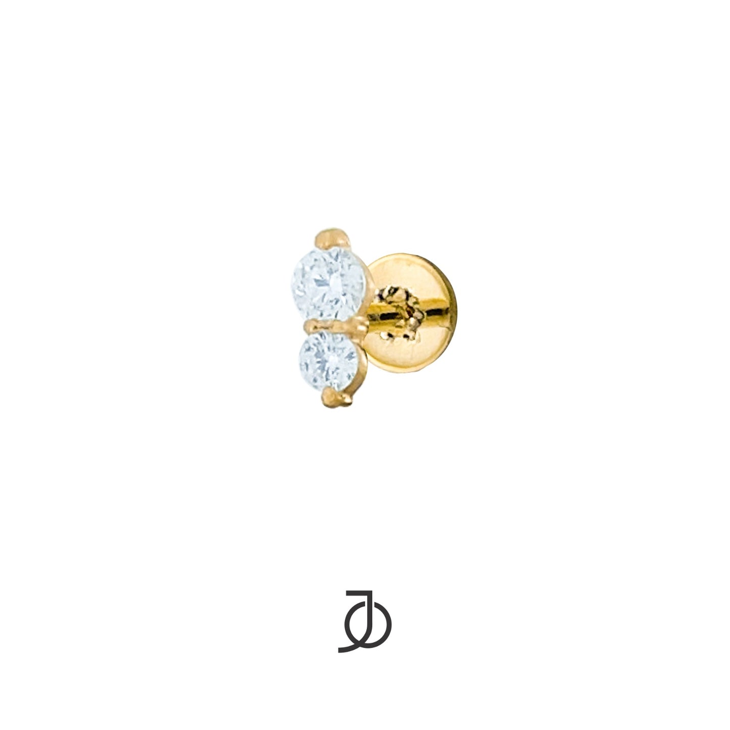 JO Anting Emas - 2 Mini Diamond Flat Back 17K