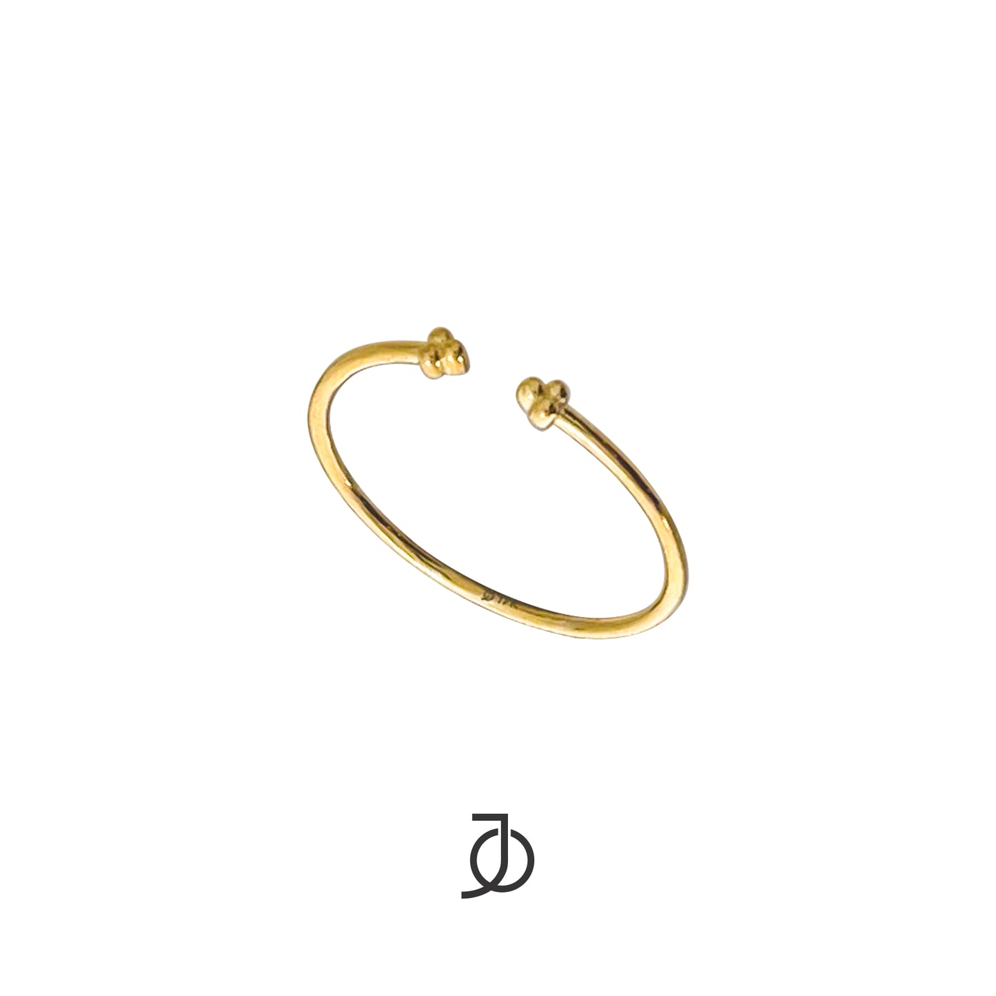 JO Cincin Emas - 3 Mini Beaded Open Ring 17K