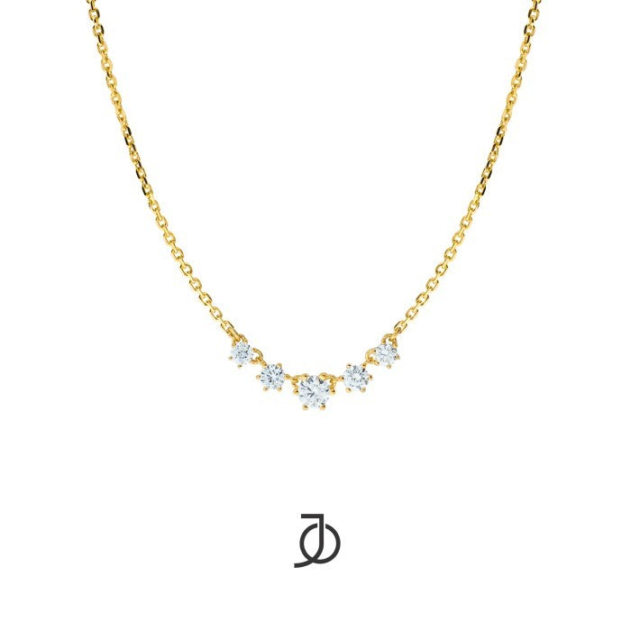 JO 5 Gradating Diamonds Chain Necklace 17k