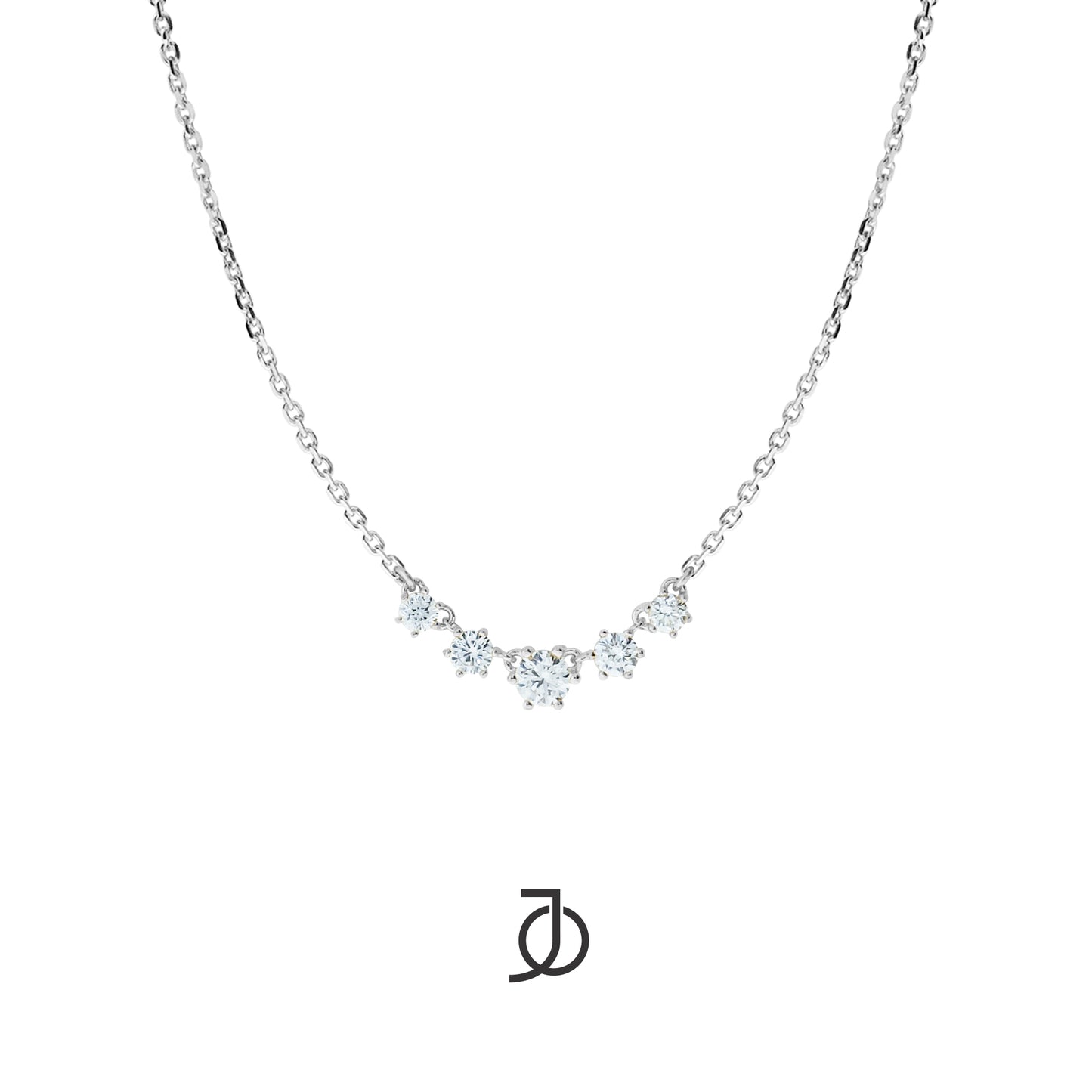 JO 5 Gradating Diamonds Chain Necklace 17k