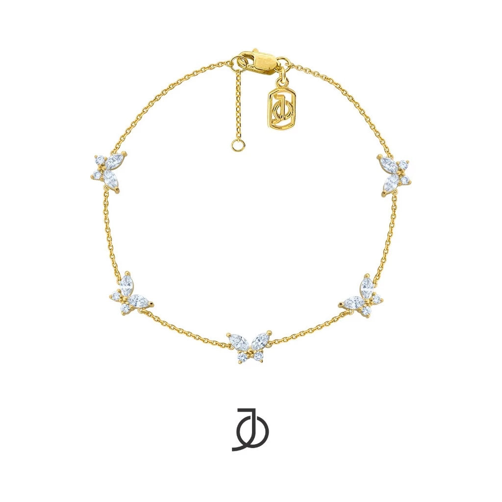 JO Gelang Emas - 5 MARQUISE BUTTERFLY BRACELET 17K