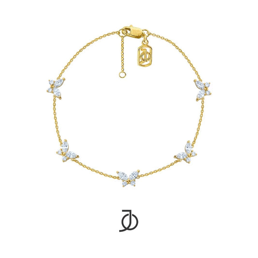 JO Gelang Emas - 5 MARQUISE BUTTERFLY BRACELET 17K