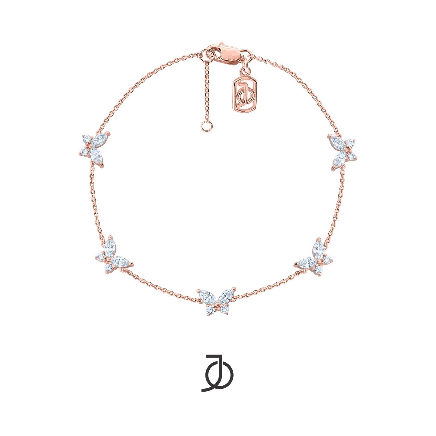 JO Gelang Emas - 5 MARQUISE BUTTERFLY BRACELET 17K