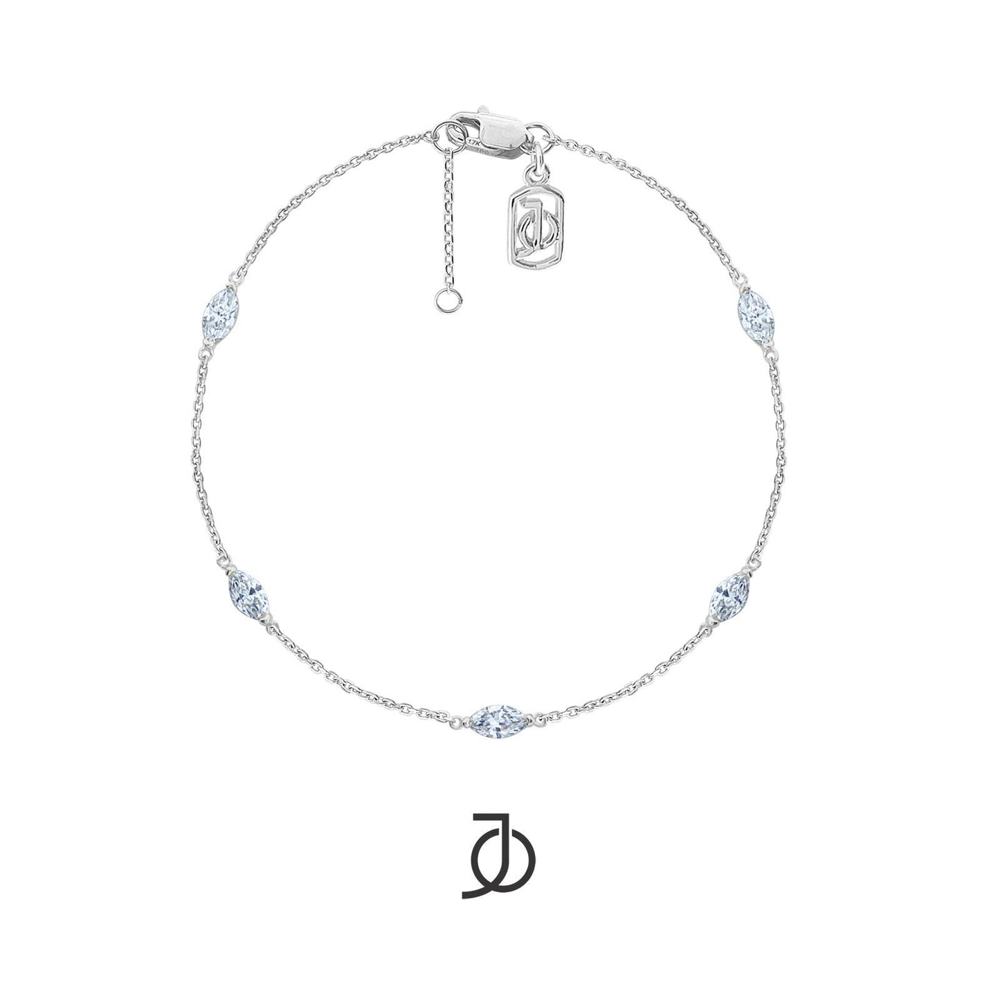 JO Gelang Emas - 5 MARQUISE CHAIN BRACELET 17K
