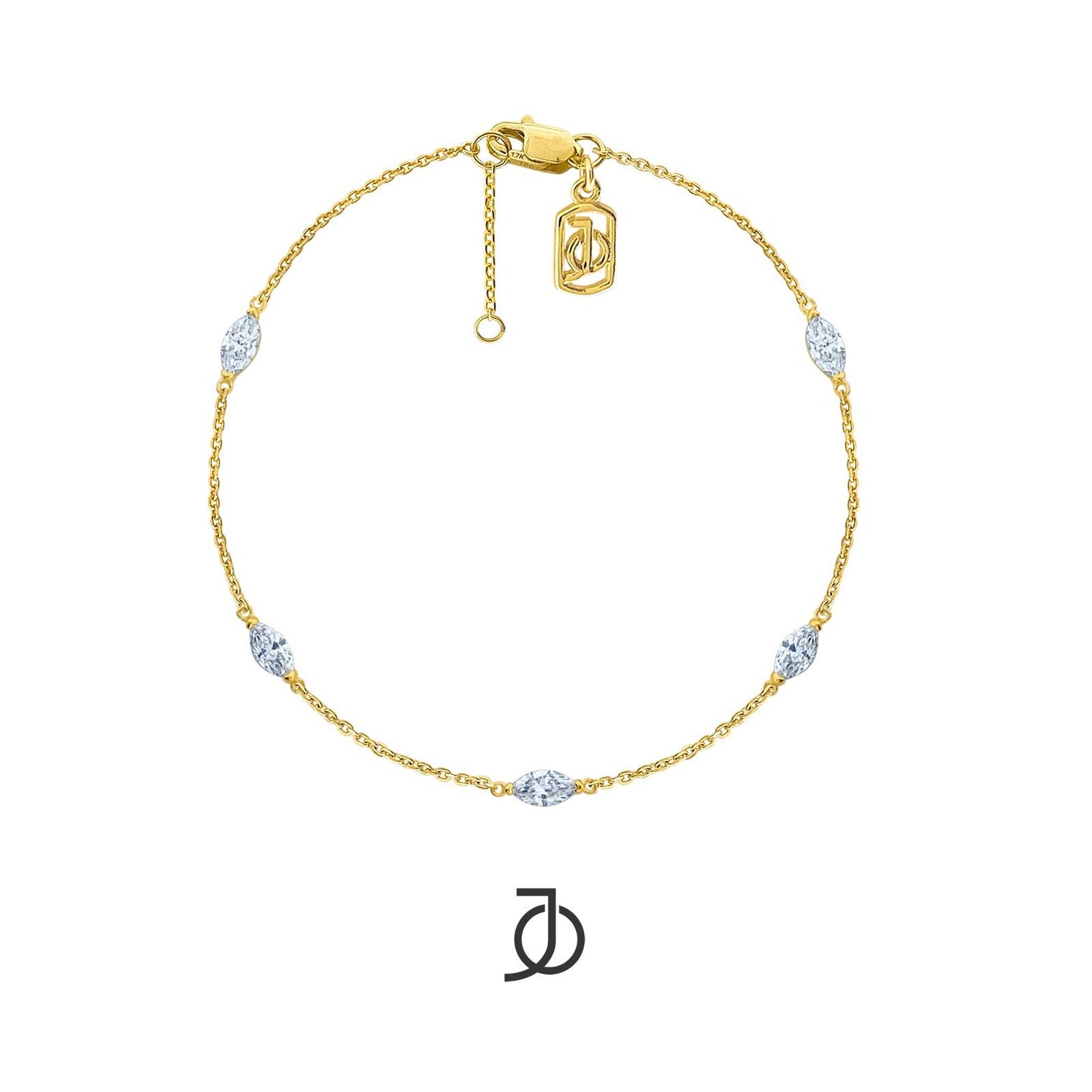 JO Gelang Emas - 5 MARQUISE CHAIN BRACELET 17K