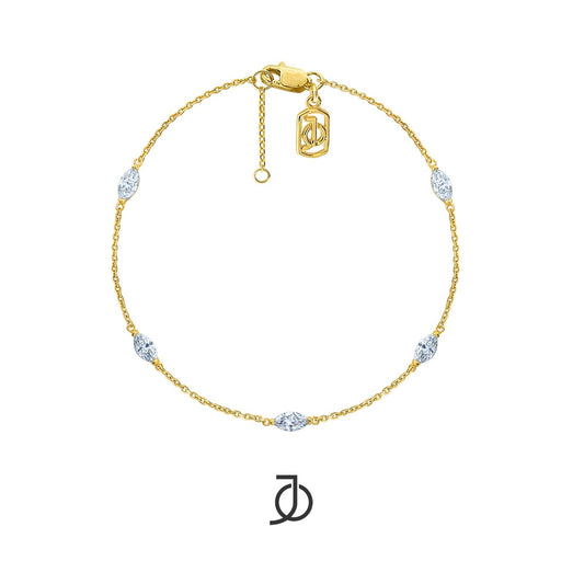 JO Gelang Emas - 5 MARQUISE CHAIN BRACELET 17K