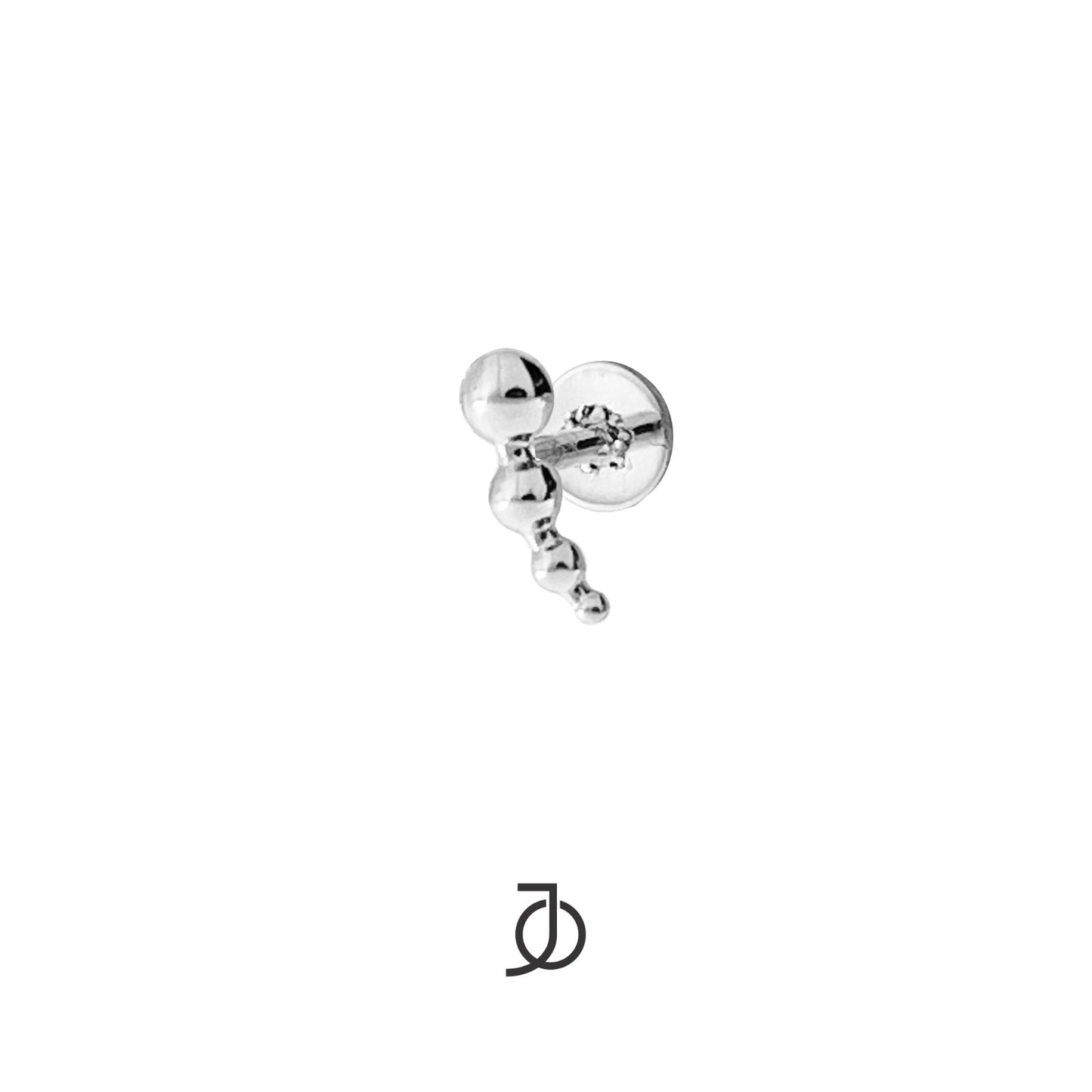 JO Anting Emas - Curved Beads Flat Back 17K