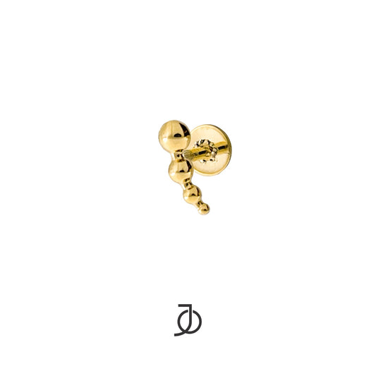 JO Anting Emas - Curved Beads Flat Back 17K