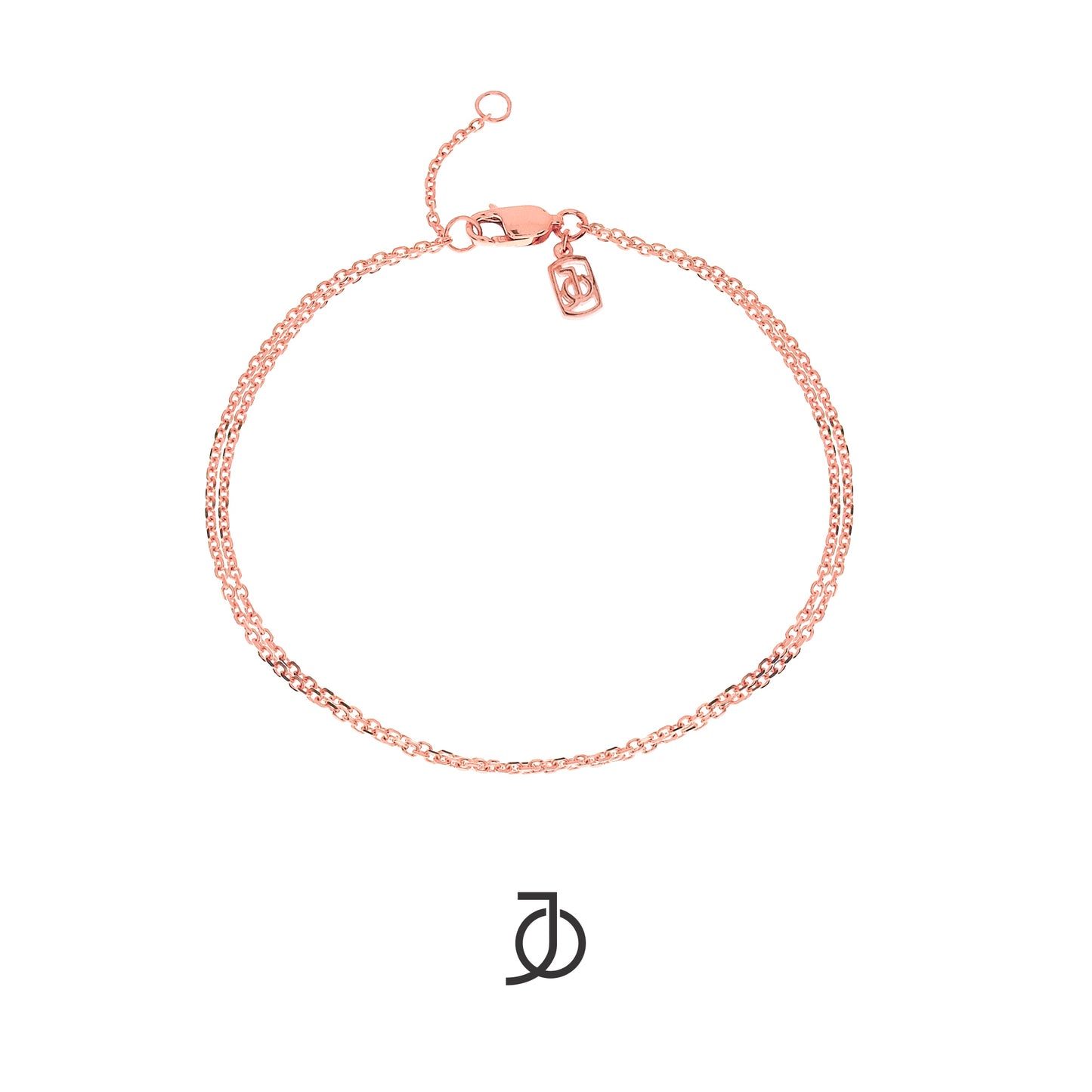 JO DOUBLE LAYER THIN CHAIN BRACELET
