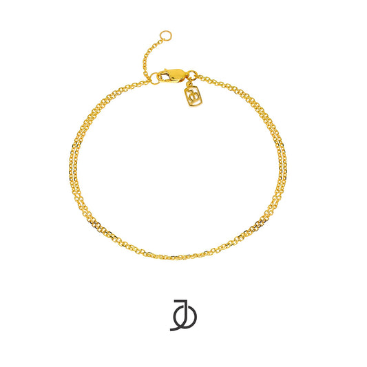 JO DOUBLE LAYER THIN CHAIN BRACELET