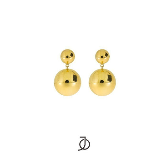 JO Anting Emas - Double Drop Ball Studs