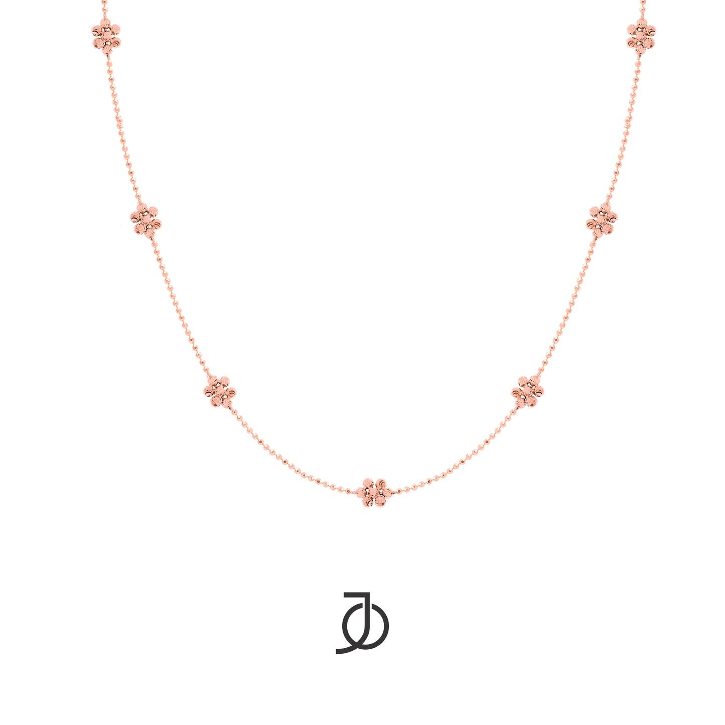JO Flower Diamond Cut Beads Necklace 17k