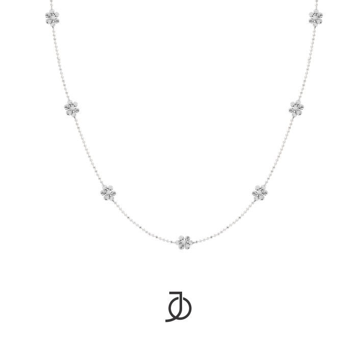 JO Flower Diamond Cut Beads Necklace 17k