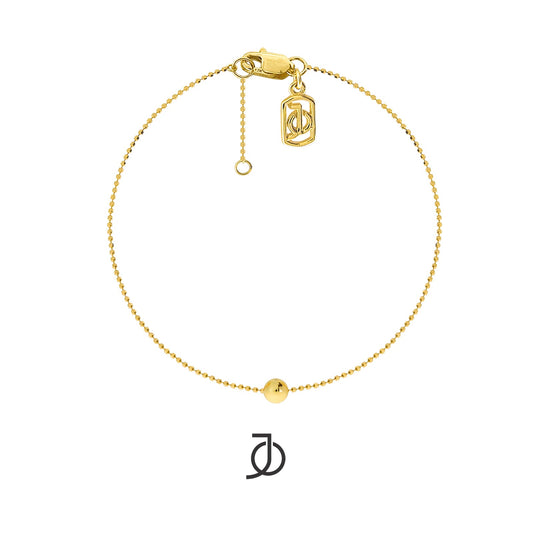 JO Gelang Emas - Gold Ball On Mini Beaded Bracelet