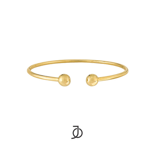 JO Gelang Emas - Gold Ball Open Bangle