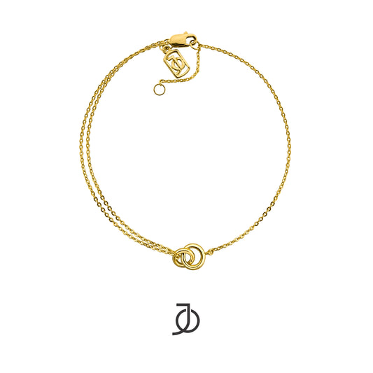 JO Gelang Emas - Interlocking Circles Chain Bracelet