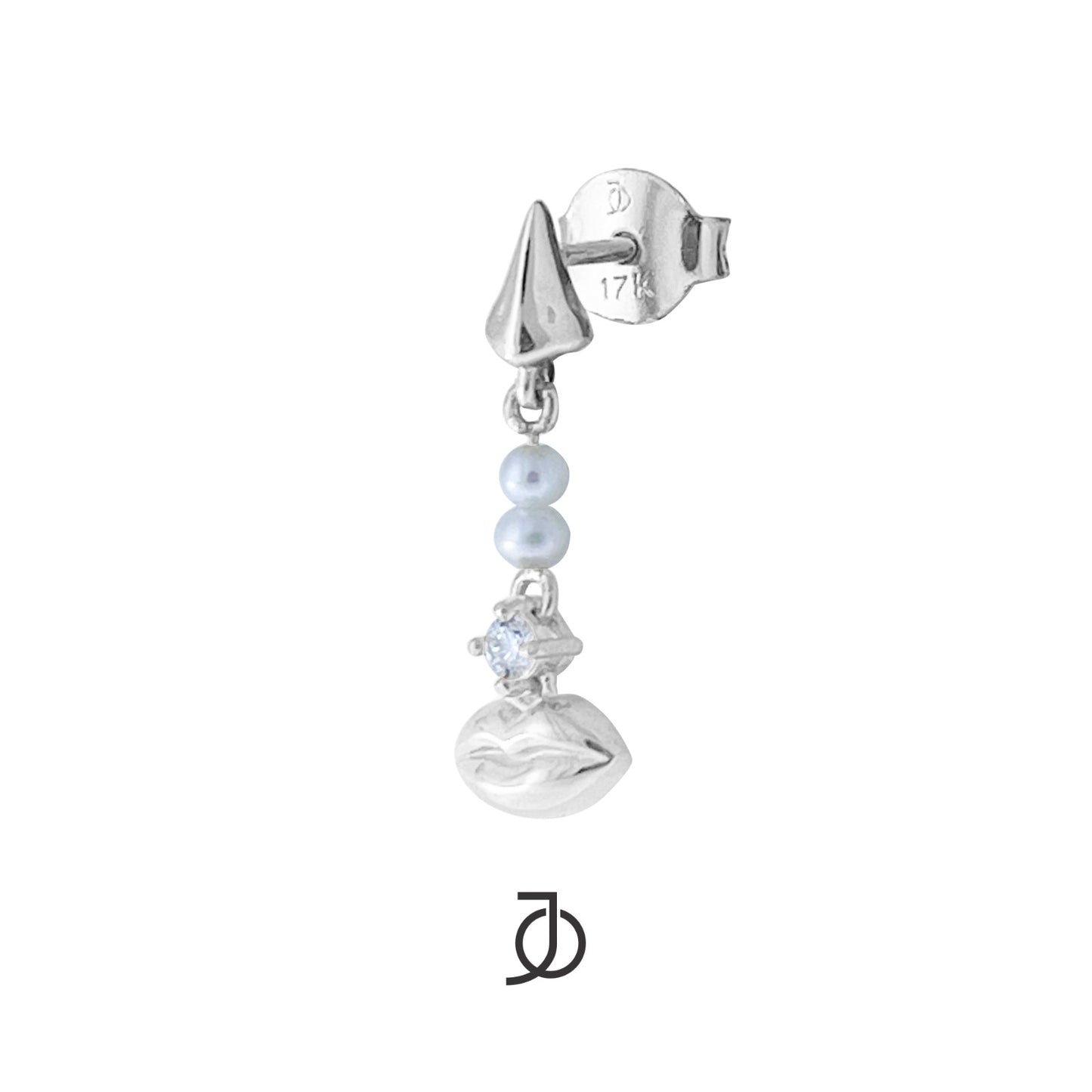 JO Luminous Drop Earrings With Pearl And Diamond