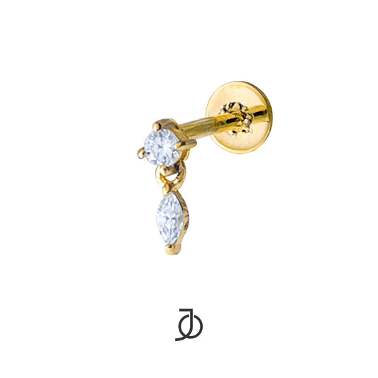 JO Anting Emas - Marquise Drop Flat Back