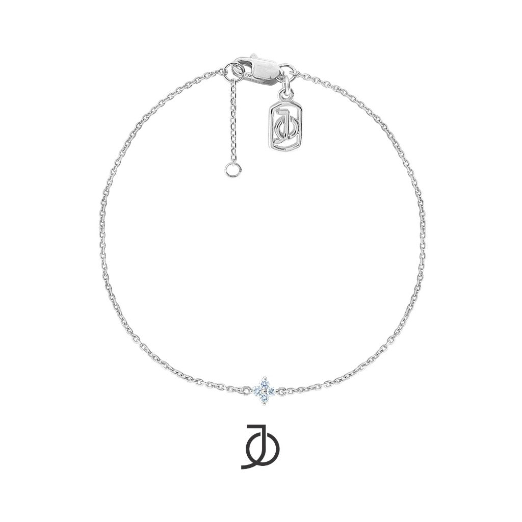 JO Gelang Emas - MINI CLOVER DIAMOND CHAIN BRACELET 17K