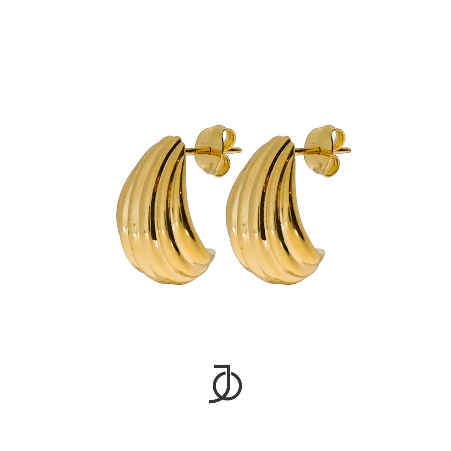 JO Anting Emas - Fluted Hoops 17k