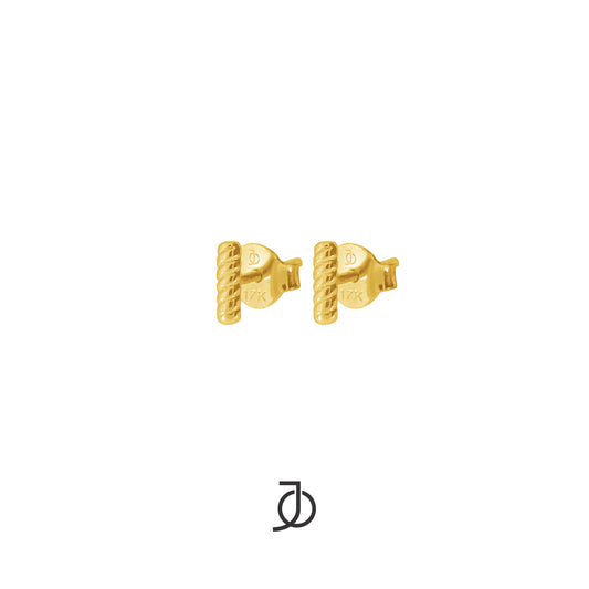 JO Twisted Gold Bar Studs 17k