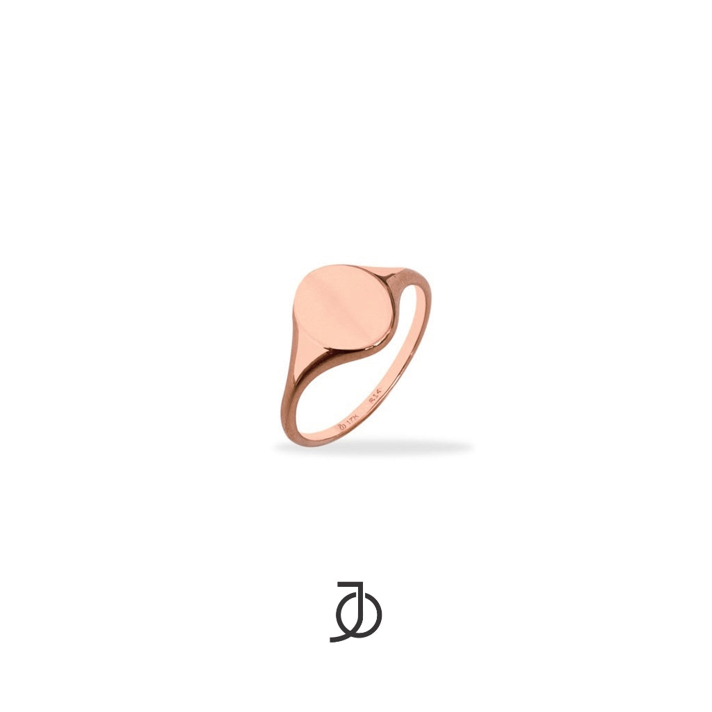 Jo Mini Oval Signet Pinky Ring 17k