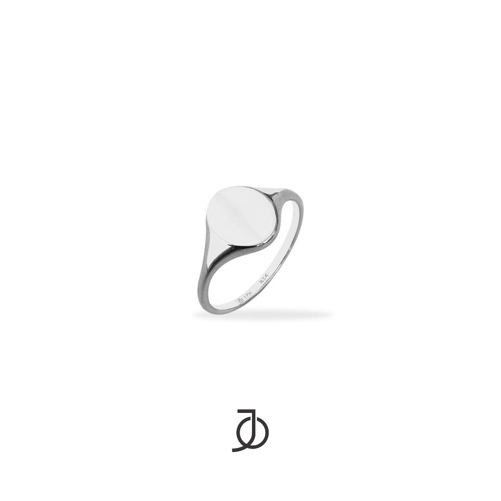 Jo Mini Oval Signet Pinky Ring 17k