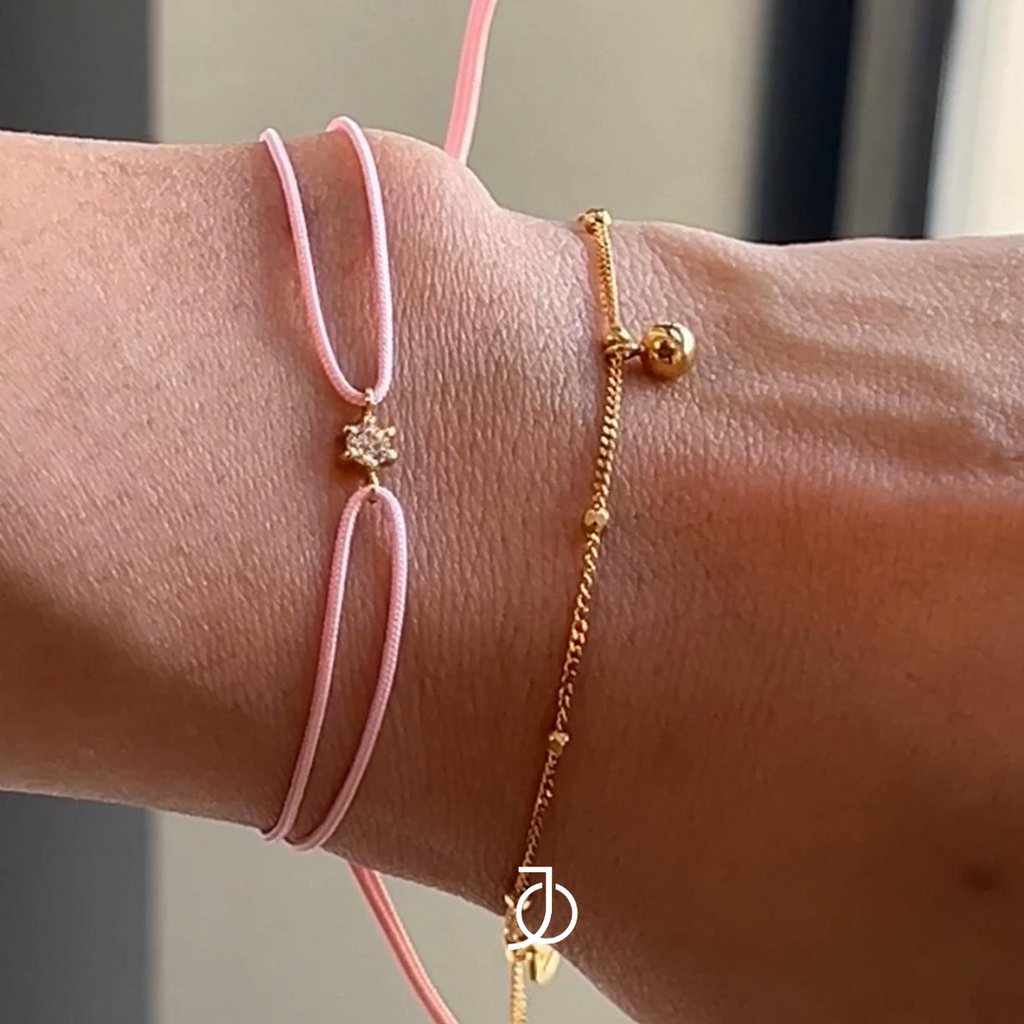 JO Mini Diamond Solitaire On Cord Bracelet