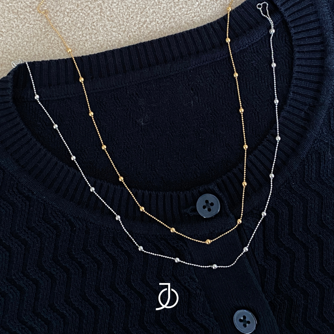 JO Ball By The Yard Mini Beaded Necklace