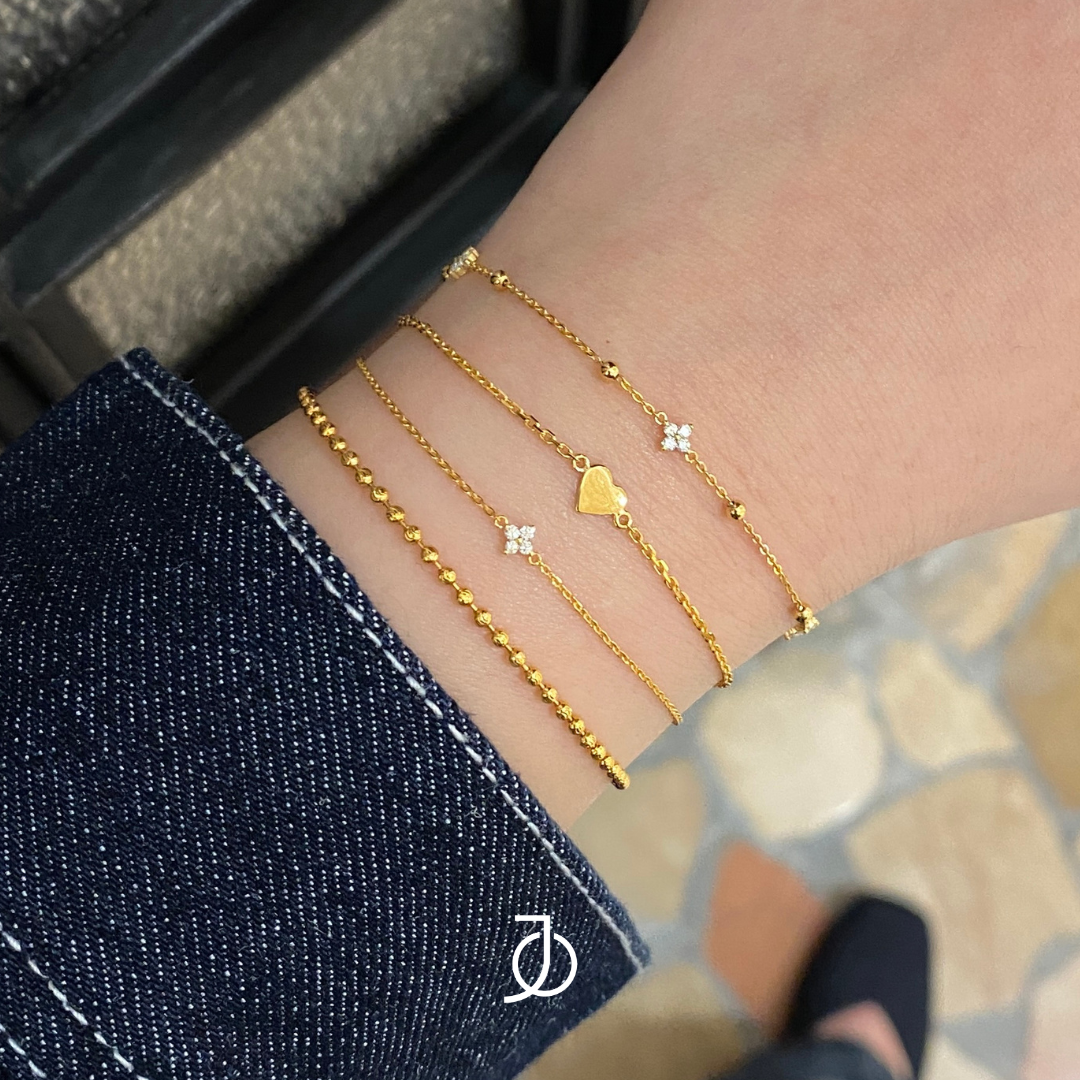 JO Mini Clover Diamond Chain Bracelet