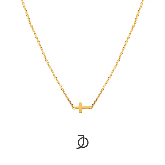 JO MINI GOLD CROSS WITH THIN CHAIN
