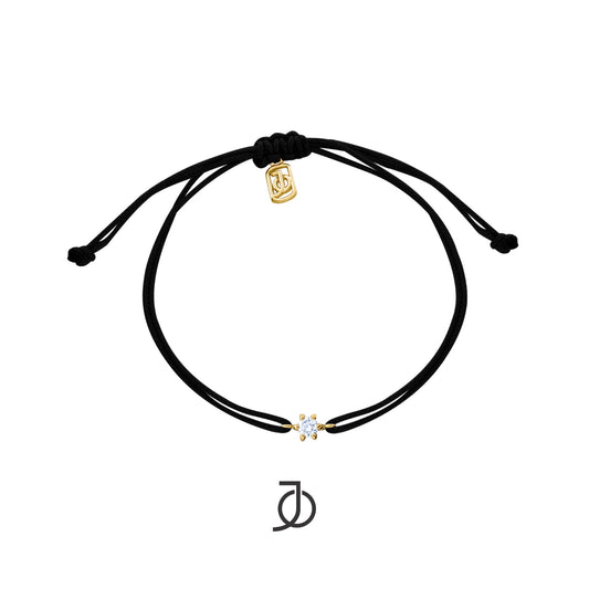 JO Mini Diamond Solitaire On Cord Bracelet 17K
