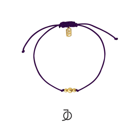 JO Graduated Gold Beads On Silk Cord Bracelet 17K