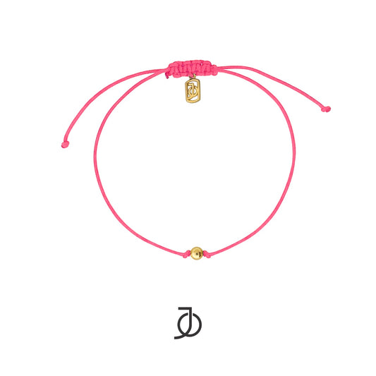 JO Gold Beads On Silk Cord Bracelet 17K