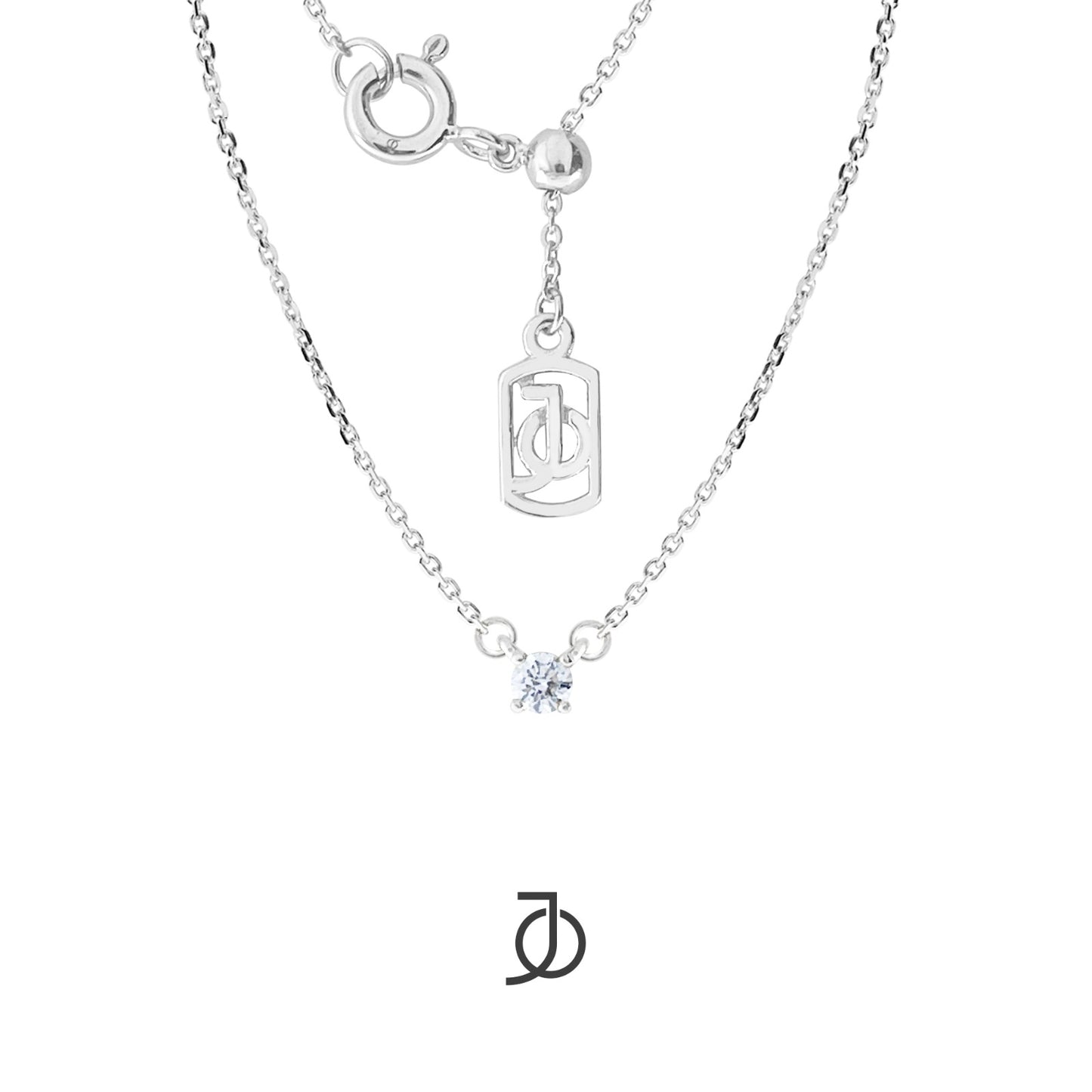 JO Petite Diamond With Adjustable Chain Necklace 17k
