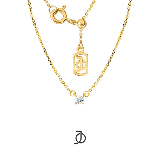 JO Petite Diamond With Adjustable Chain Necklace 17k
