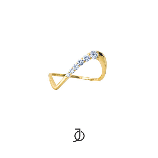 JO Cincin Emas - Diamond Wave Ring 17k