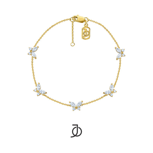 JO Gelang Emas - 5 MARQUISE BUTTERFLY BRACELET 17K