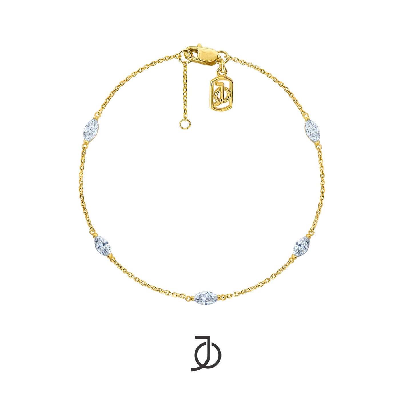 JO Gelang Emas - 5 MARQUISE CHAIN BRACELET 17K